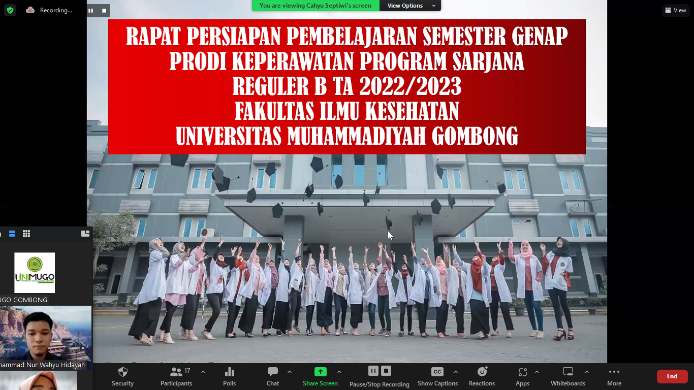 RAPAT PERSIAPAN PEMBELAJARAN SEMESTER GENAP PRODI S1 KEPERAWATAN REGULER B TA 2022/2023